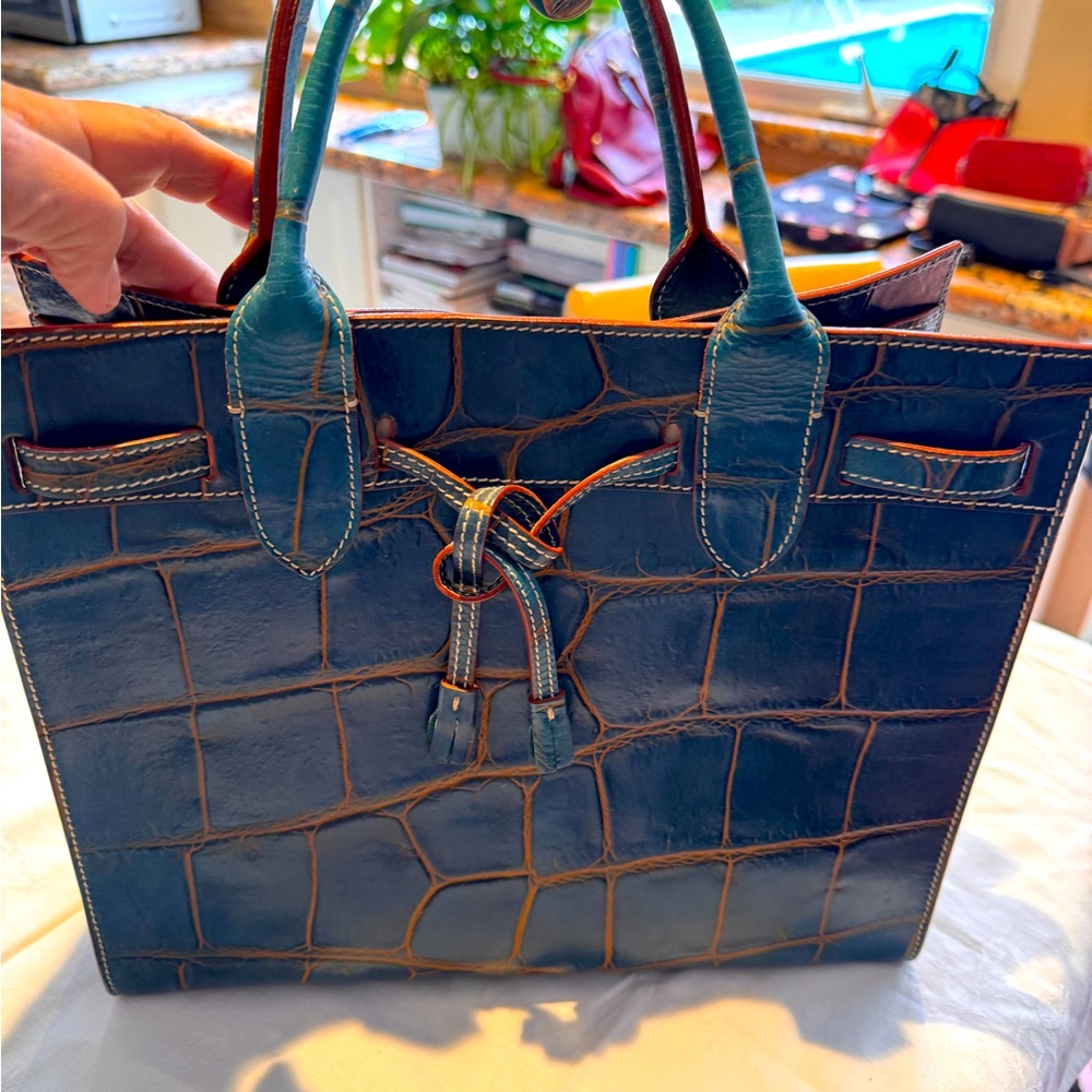 Dooney & Bourke Blue Leather Satchel